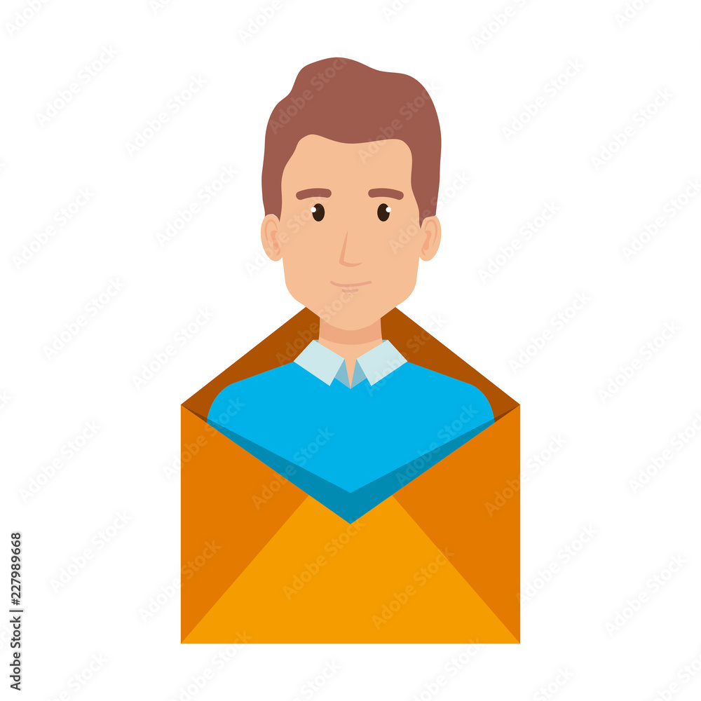 businessman in envelope character businessman in envelope character