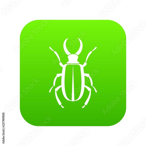 Lucanus cervus icon digital green for any design isolated on white vector illustration