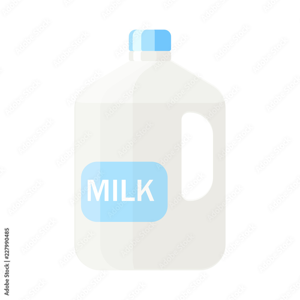 Plastic carton of milk vector illustration in flat style isolate Plastic carton of milk vector illustration in flat style isolate