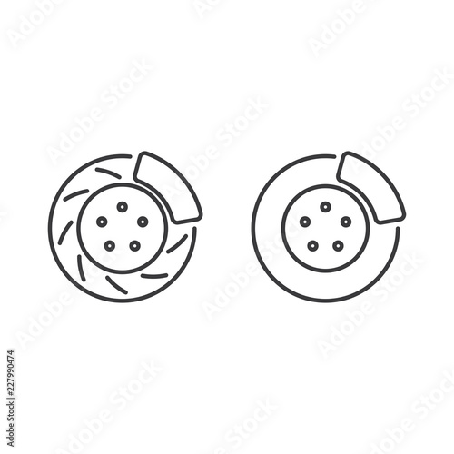 line brake disc black icon on white background