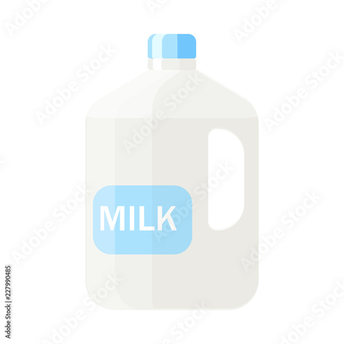 Plastic carton of milk vector illustration in flat style isolate