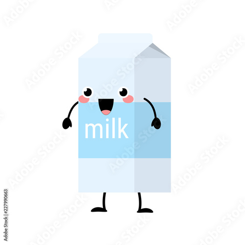 Carton of milk vector characters isolated on white background.  