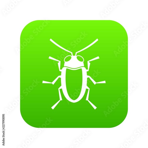 Longhorn beetle grammoptera icon digital green for any design isolated on white vector illustration