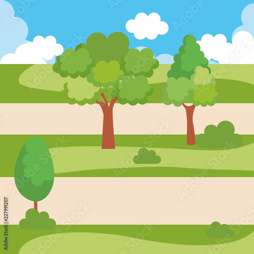 park landscape scene icon