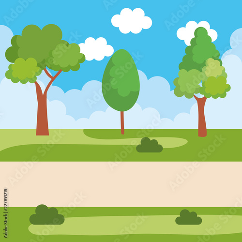 park landscape scene icon