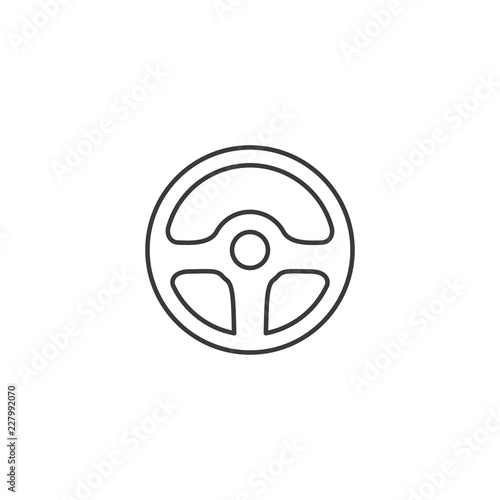 line wheel steering icon on white background