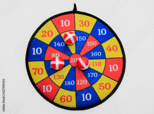 shooting game with velcro balls that stick to the fabric.