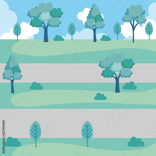 park landscape scene icon