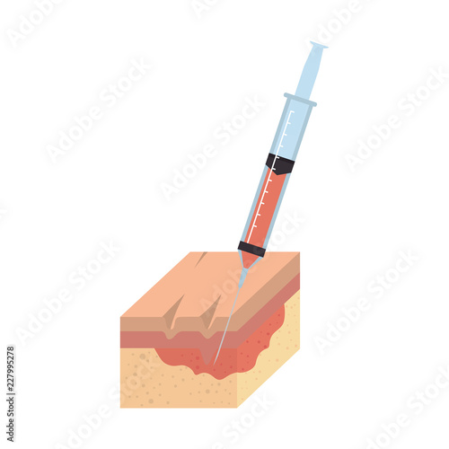 layer of skin with botox injection