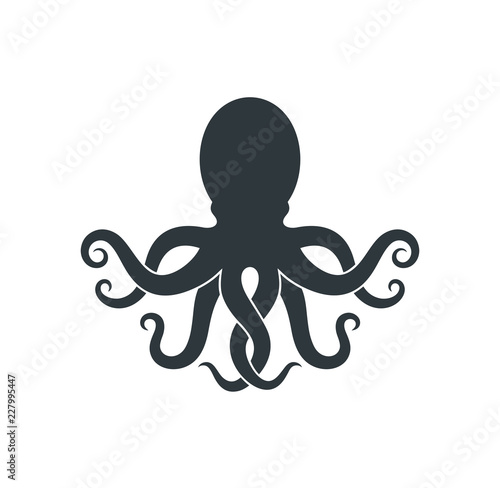 Octopus logo. Isolated octopus on white background photo