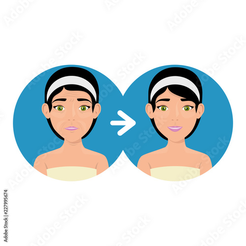 woman before and after skin treatment