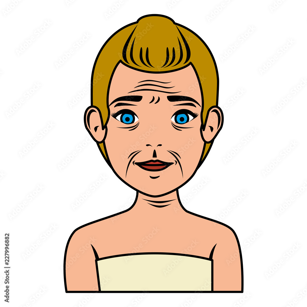 old woman in towel treatment character old woman in towel treatment character