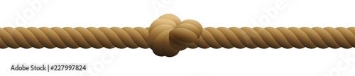 Single knot in a rope. Isolated vector illustration on white background.