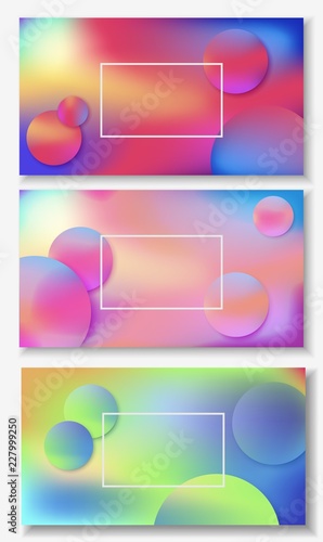 banners with liquid abstract background with blue, pink, purple waves. Vector design layout