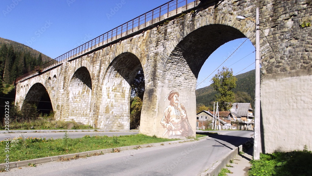 Fototapeta premium Beautiful historic stone viaduct