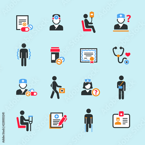 Set of medical symbols