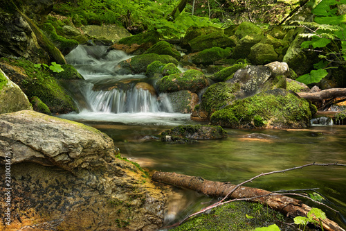 White Opava waterfall, Jeseniky mountains, Czech Republic photo
