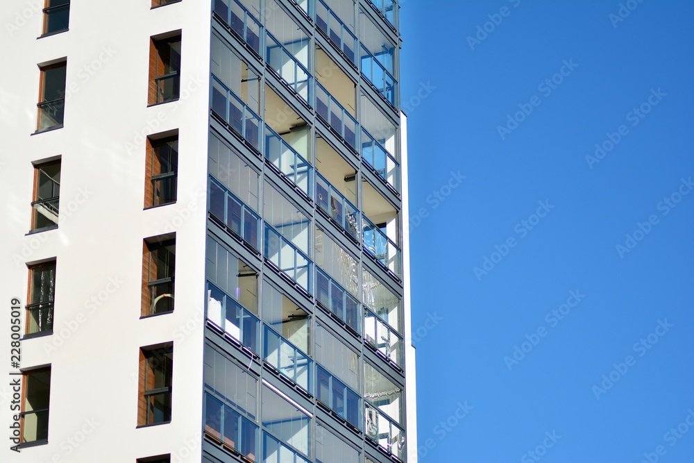 Facade of new residential building Facade of new residential building