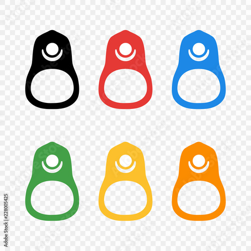The colored Ring of the can to open of food. Element aluminum cans. Vector illustration on transparent background.