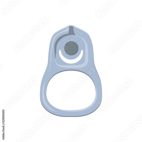 Ring of the can to open of food. Element aluminum cans. Vector illustration.