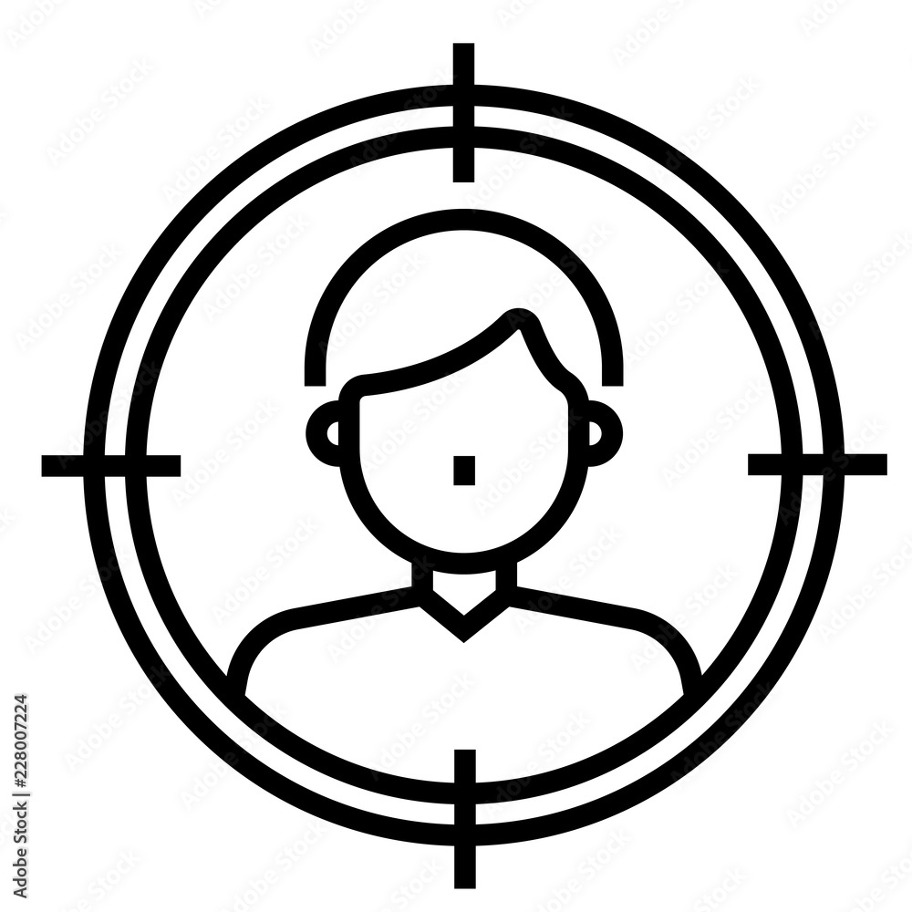 Consumer target Line illustration Consumer target Line illustration