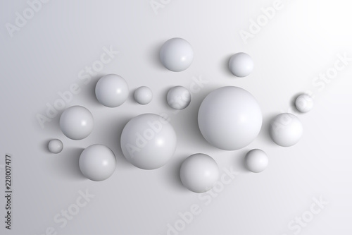 Abstract realistic 3d spheres background. Vector illustration