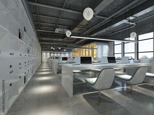 3d render office interior