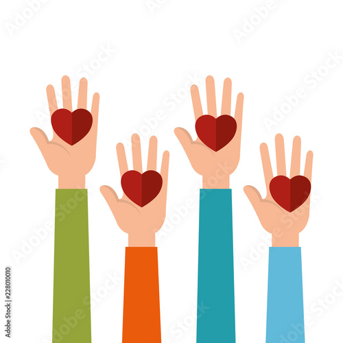 hand with heart charity icons