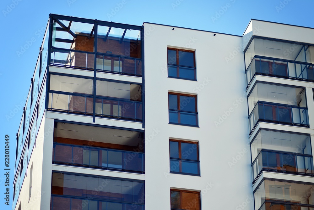 Facade of new residential building Facade of new residential building