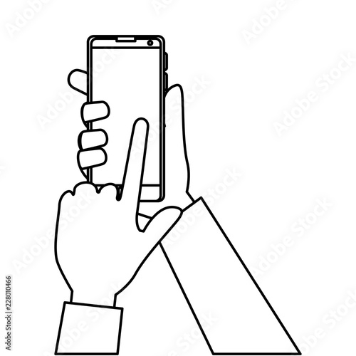 hand using smartphone icon