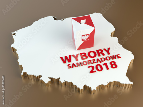 Wybory samorządowe - Zarys Polski, tekst, urna