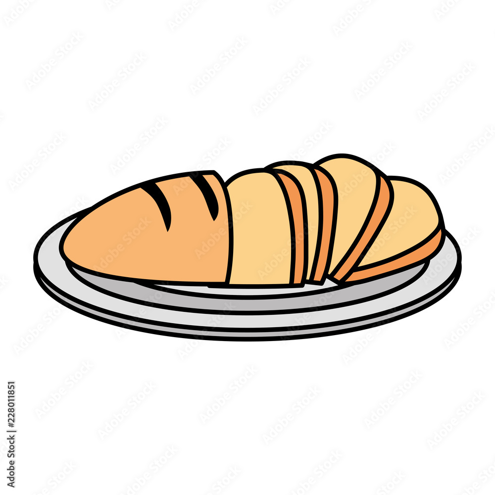 dish with bread cuted icon