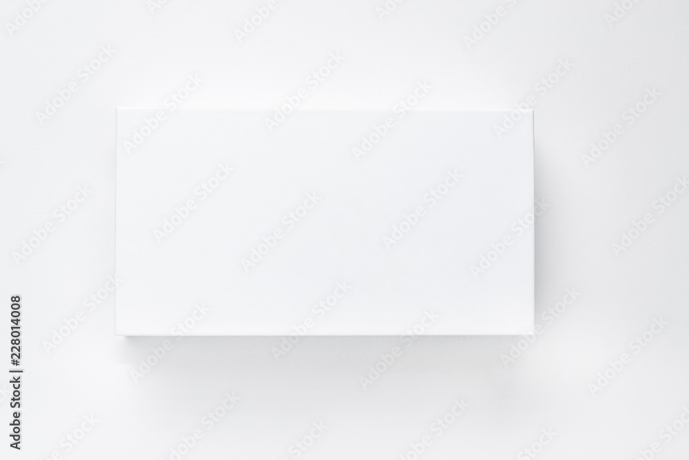 White paper box with shadow on a white background isolate. Empty card mock up White paper box with shadow on a white background isolate. Empty card mock up