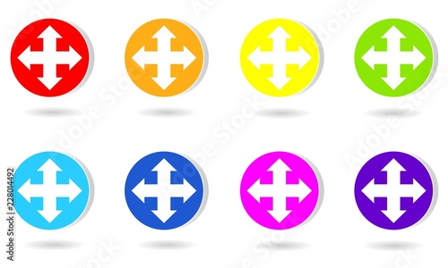 Free Download Set of circle icon with arrows. Vector graphic illustration of rainbow colors. - GFXLoad