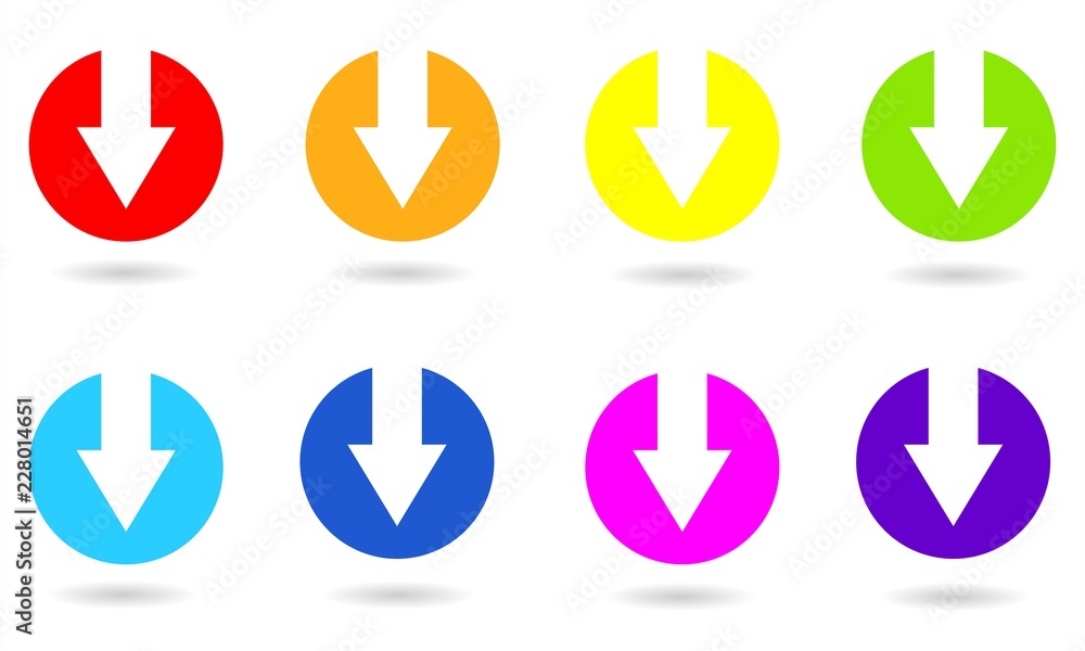 Set of circle icon with arrows. Vector graphic illustration of rainbow colors. Set of circle icon with arrows. Vector graphic illustration of rainbow colors.
