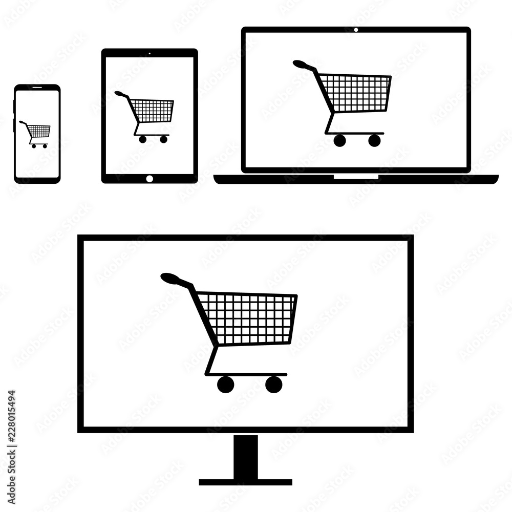 Online store icon, logo on white background Online store icon, logo on white background