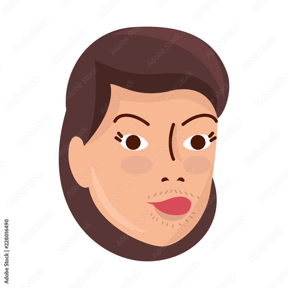 head woman with facial hair head woman with facial hair