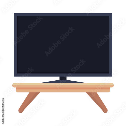 plasma tv in wooden table