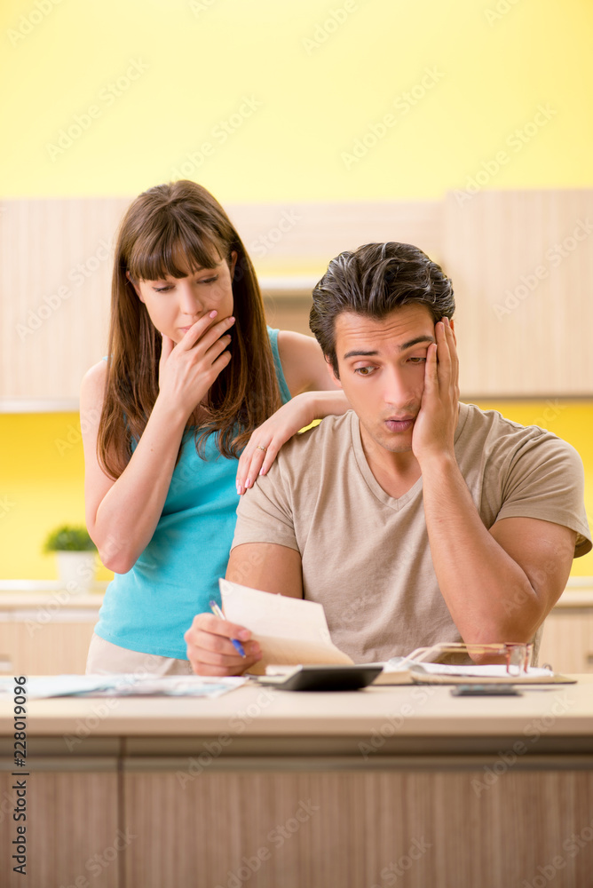 Young family struggling with personal finance Young family struggling with personal finance