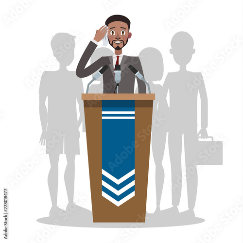 Fear of the public speaking or glossphobia.