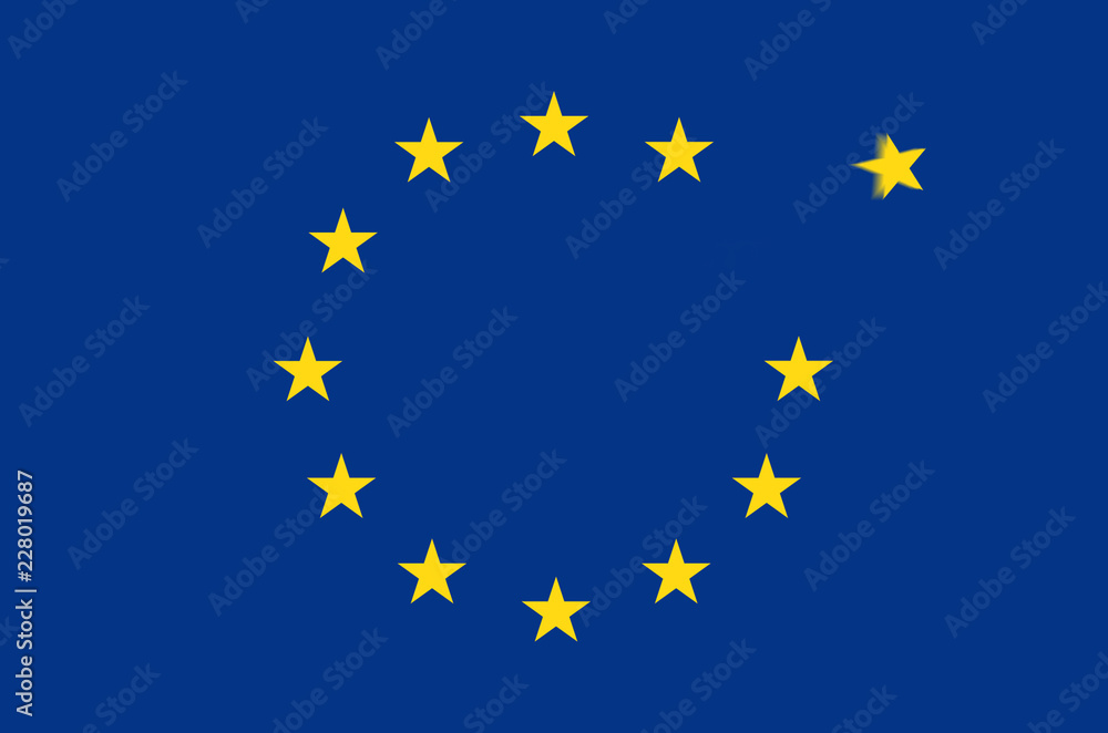 flag of the European Union with one outgoing star flag of the European Union with one outgoing star