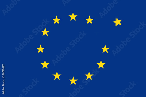 flag of the European Union with one outgoing star