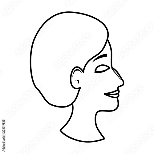 profile of woman with ugly nose and surgery cap