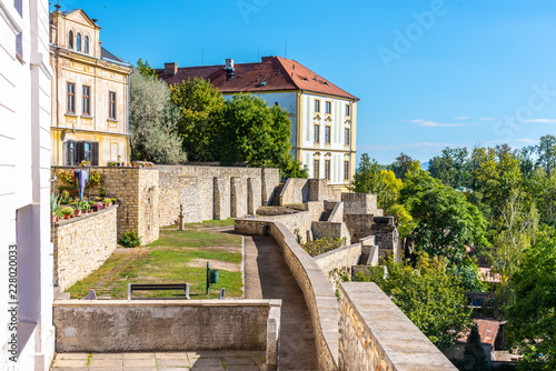 Fortification walls and baileys in historical city centre of Litomerice, Czech Republic. © pyty