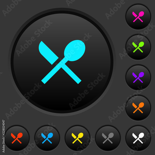 Dining dark push buttons with color icons