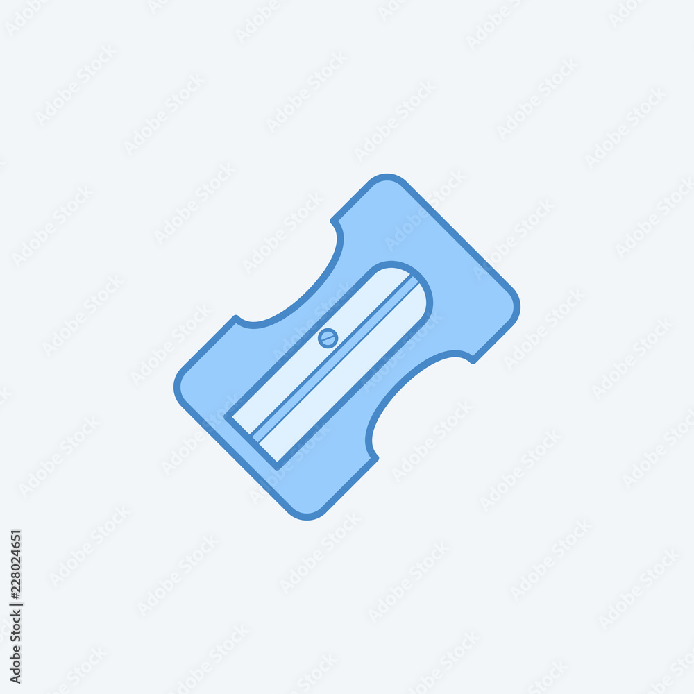 sharpener 2 colored line icon. Simple dark and light blue element illustration. sharpener concept outline symbol design from education set sharpener 2 colored line icon. Simple dark and light blue element illustration. sharpener concept outline symbol design from education set
