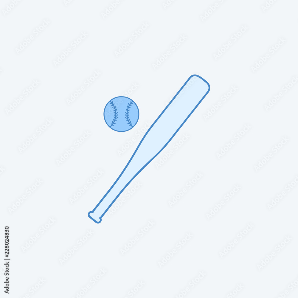 Baseball 2 colored line icon. Simple dark and light blue element illustration. Baseball concept outline symbol design from education set Baseball 2 colored line icon. Simple dark and light blue element illustration. Baseball concept outline symbol design from education set