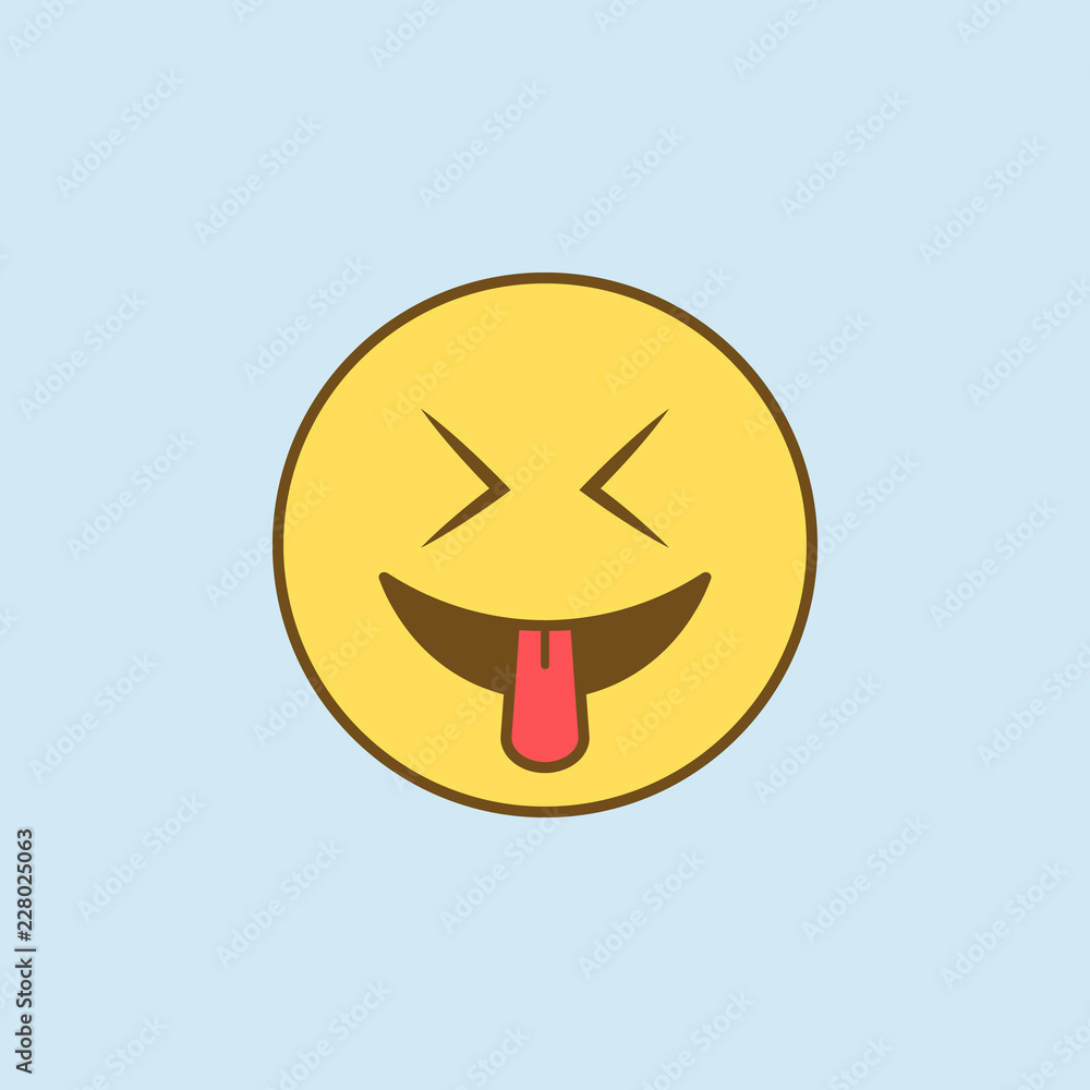 Obraz premium tease 2 colored line icon. Simple yellow and brown element illustration. tease concept outline symbol design from emoji set