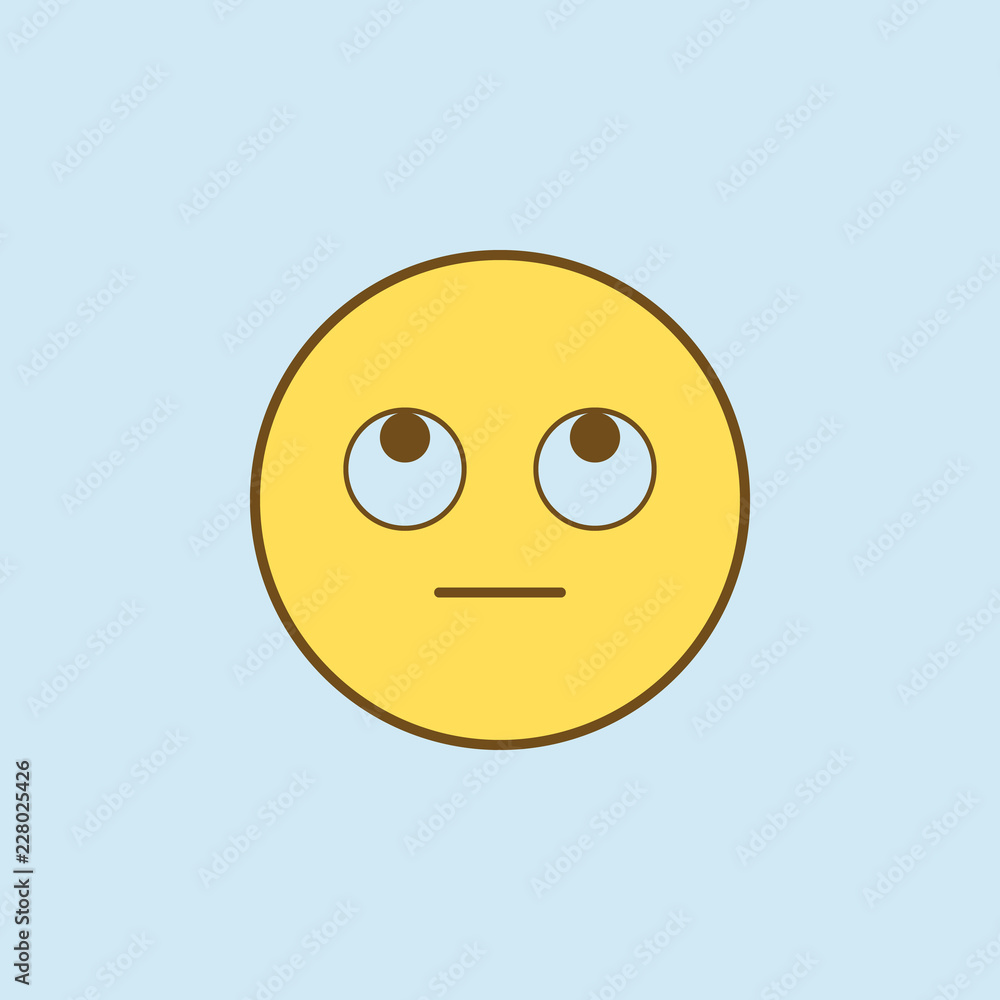 rolled his eyes 2 colored line icon. Simple yellow and brown element illustration. rolled his eyes concept outline symbol design from emoji set rolled his eyes 2 colored line icon. Simple yellow and brown element illustration. rolled his eyes concept outline symbol design from emoji set