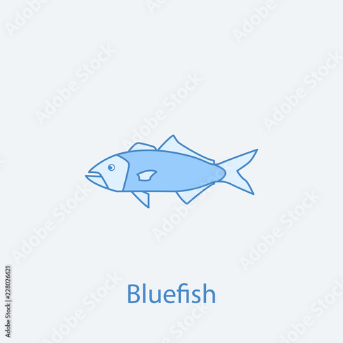 bluefish 2 colored line icon. Simple light and dark blue element illustration. bluefish concept outline symbol design from fish set